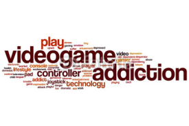 Fototapety Videogame addiction word cloud