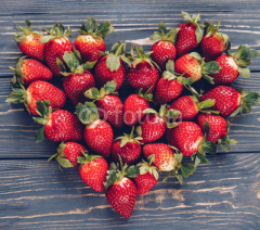 Valentine day symbol concept. Strawberry heart shape