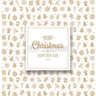 Gold Merry Christmas Elements Card Background