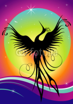 Obrazy i plakaty Phoenix bird silhouette re-birth