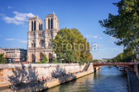 Fototapety Notre Dame de Paris and the river Seine, Paris, France