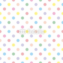 Naklejki Seamless vector pattern background pastel colorful polka dots