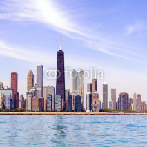 Naklejki Chicago Skyline With Blue Clear Sky