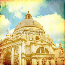 Fototapety Vintage image of Santa Maria Della Salute Church - Venice Italy