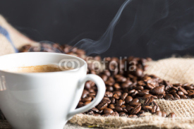 Naklejki Steaming coffee