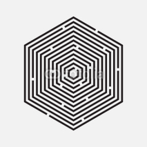 Obrazy i plakaty Maze, hexagon, vector illustration
