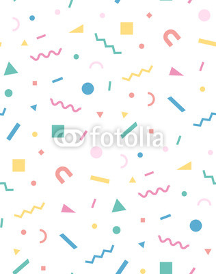 Bright geometric pattern in the style of the 80's 90's for the cover design, background, cover, fabric, fashion. Holiday repeating pattern