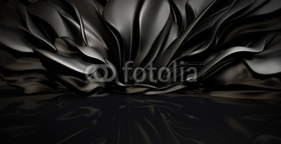 Beautiful stylish black background with developing, flying cloth