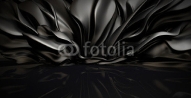 Obrazy i plakaty Beautiful stylish black background with developing, flying cloth