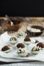 Naklejki Chocolate Balls with almond