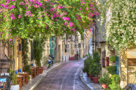 Fototapety Traditional houses in Plaka area under Acropolis ,Athens,Greece
