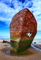 Fototapety Deserted rusty ship