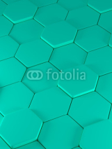 Naklejki Abstraction consisting of green polygons