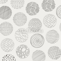 Obrazy i plakaty Vector Illustration of Abstract Doodle Circles