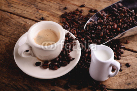 Naklejki espresso coffee with milk