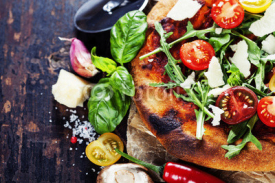 Fototapety pizza and fresh italian ingredients