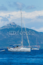 Naklejki Sailing yacht in the Ionian sea