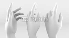 Fototapety White hand on a white background. 3d image, 3d rendering.