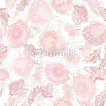 Naklejki Romantic Soft Vector Floral Pattern