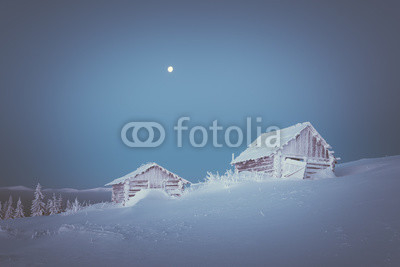 Winter morning in a mountain village