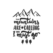 Obrazy i plakaty The mountains are calling and i must go - hand drawn travel lettering phrase isolated on the background. Fun brush ink inscription for photo overlays, greeting card or t-shirt print, poster design.