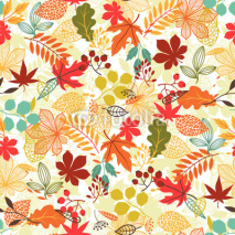 Fototapety Seamless vector pattern with stylized autumn leaves.