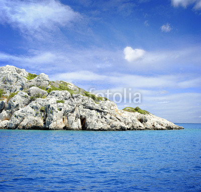 tropical blue sea and island