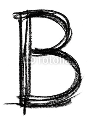 Handwritten sketch black Letter B