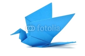 Naklejki Origami bird over white