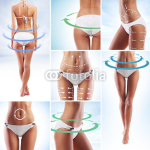 Fototapety Sporty and beautiful female bodies with arrows