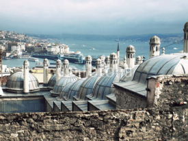 Naklejki Domes, minarets and rooftops of Istanbul