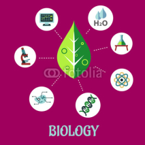Fototapety Biology flat concept design
