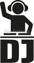 Naklejki DJ icon with DJ letters
