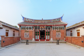 hakka family temple with chinese auspicious words on the door