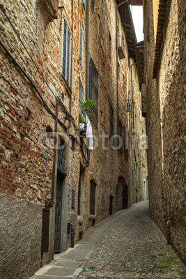 Narrow street in Bergamo, Italy