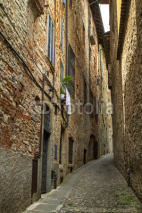 Naklejki Narrow street in Bergamo, Italy