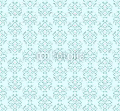 Blue floral ornament. Seamless pattern. Vintage.  Luxury texture for wallpapers and backgrounds.  Vector illustration.