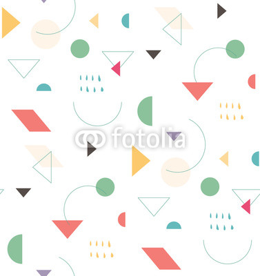 Bright geometric pattern in the style of the 80's 90's for the cover design, background, cover, fabric, fashion. Holiday repeating pattern