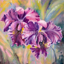 Naklejki Orchid flowers.Watercolors
