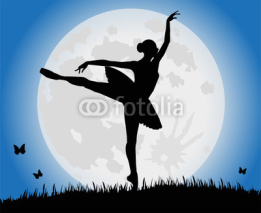 Naklejki ballerina che danza sotto la luna piena