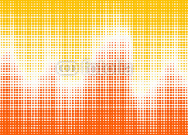 Obrazy i plakaty Abstract halftone wave in hot colors. Vector background