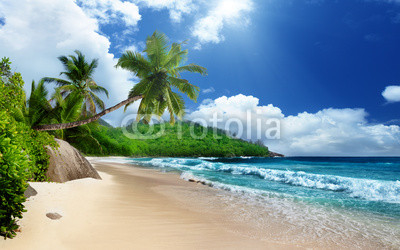 beach at Mahe island,  Seychelles