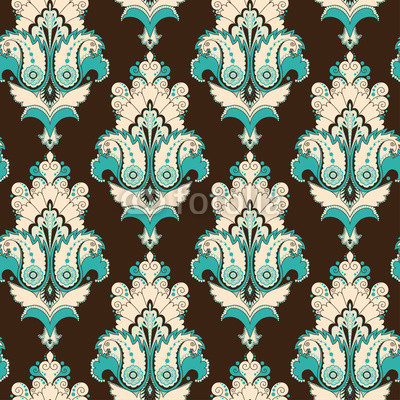 Seamless vector background. Vintage damask pattern. Easily edit the colors.