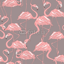 Naklejki Seamless pattern of flamingos