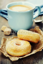 Fototapety coffe and fresh donuts