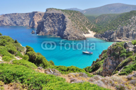 Fototapety View of Cala Domestica beach, Sardinia, Italy