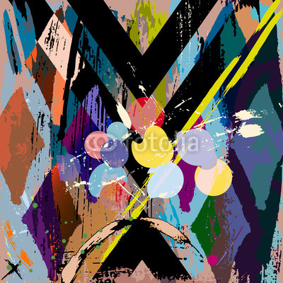 abstract background composition, with strokes, splashes and rhom