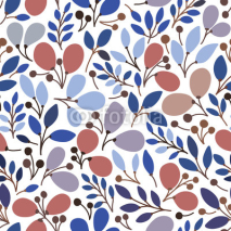 Obrazy i plakaty Vector seamless pattern with leaves. It can be used for desktop wallpaper or frame for a wall hanging or poster,for pattern fills, surface textures, web page backgrounds, textile and more.