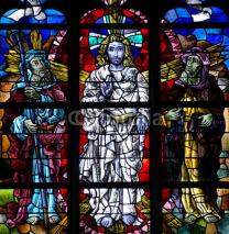 Naklejki Transfiguration of Jesus in stained glass.