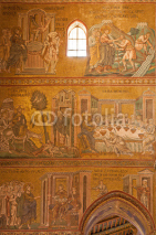 Naklejki Palermo  - Jesus life in mosaic of Monreale cathedral
